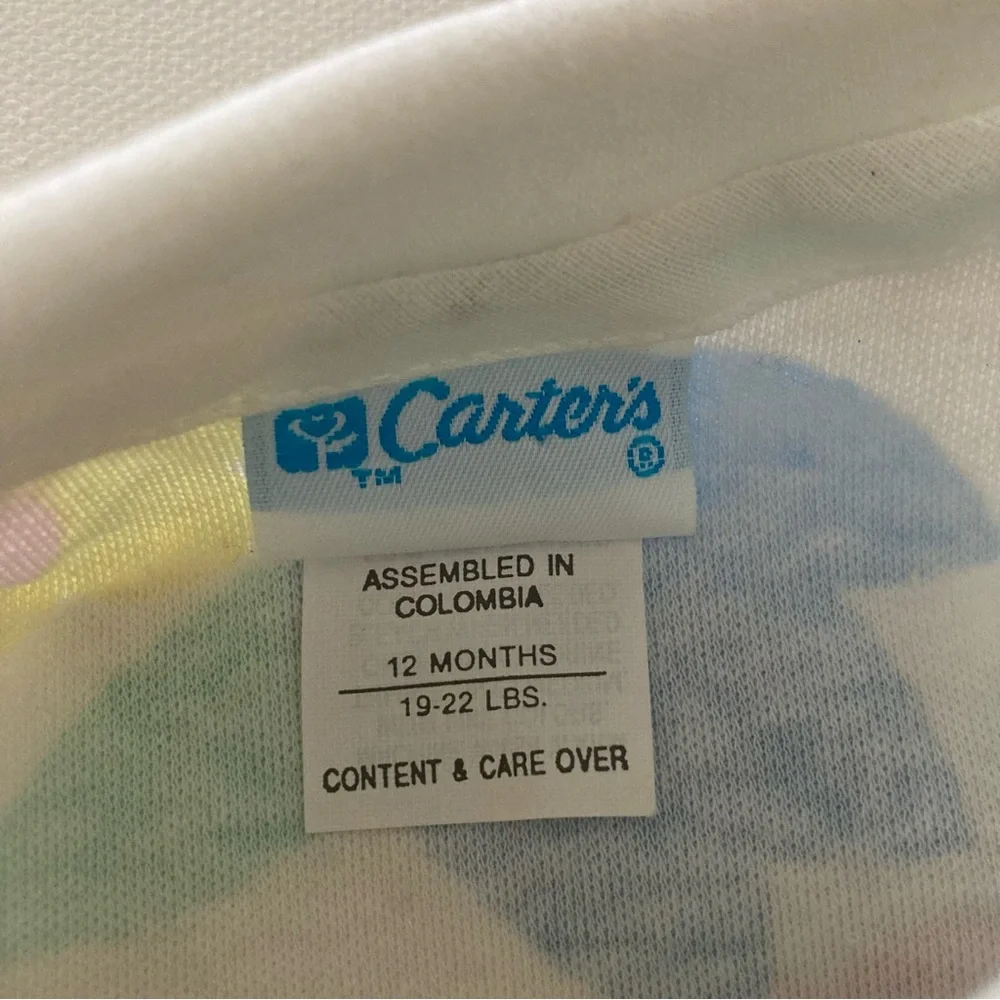 Vintage Carter’s Baby Girl 12 Months Floral Top Shorts Set Outfit - Picture 4 of 5